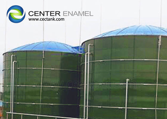 Γυαλί λιωμένο σε χάλυβα Τανκ αποθήκευσης βιοαερίου με μπουλτούκι Σκοτεινό πράσινο