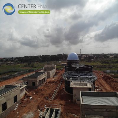 Διπλές μεμβρανικές στέγες για μονάδες επεξεργασίας λυμάτων: Καλύπτει τα λύματα για τη σύλληψη και αποθήκευση βιοαερίου